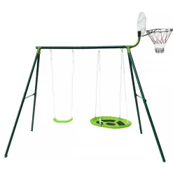 Balançoires deux agrès avec panier de basket