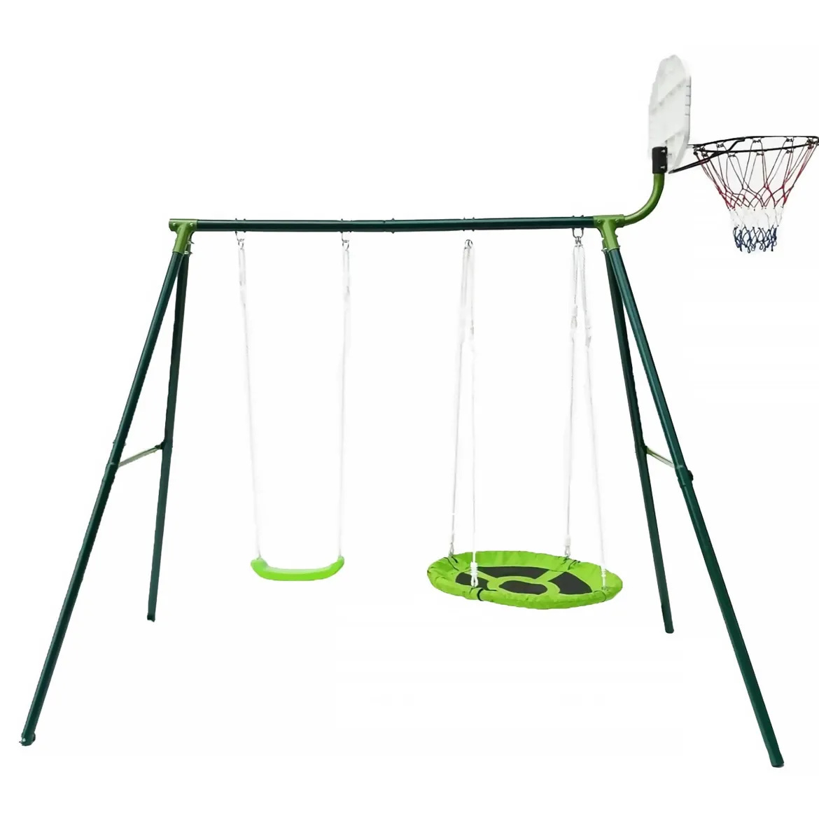 Balançoires deux agrès avec panier de basket