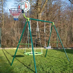 Balançoires deux agrès avec panier de basket