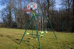 Balançoires trois agrès avec panier de basket