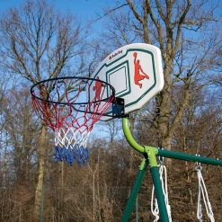 Balançoires trois agrès avec panier de basket