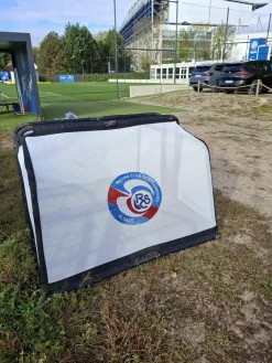 But de football pliable - Aluminium - 1.5m x 1m - Blanc