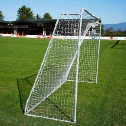 But de foot 3 x 2 m en acier + mur de tir noir