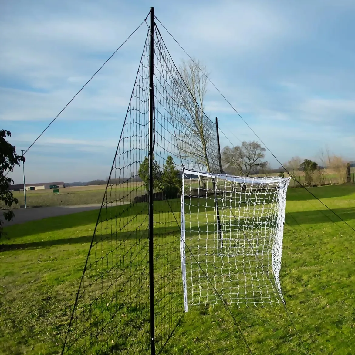 But de foot - 3,70 x 1,80 m - filet de protection intégré 6,50 x 3 m