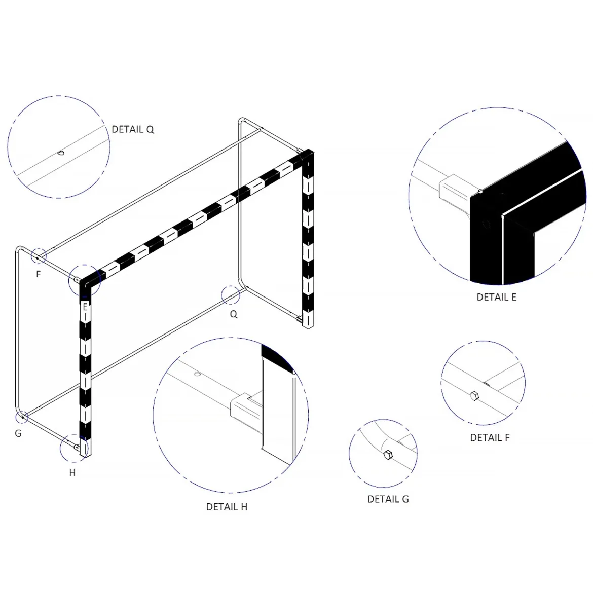 But de Handball Compétition Pliable - Mobile en aluminium