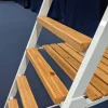 Chaise d'arbitre en aluminium + bois compétition blanc