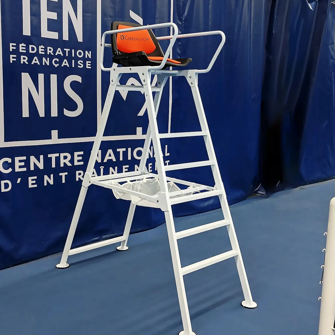 Chaise d'arbitre en aluminium compétition blanc