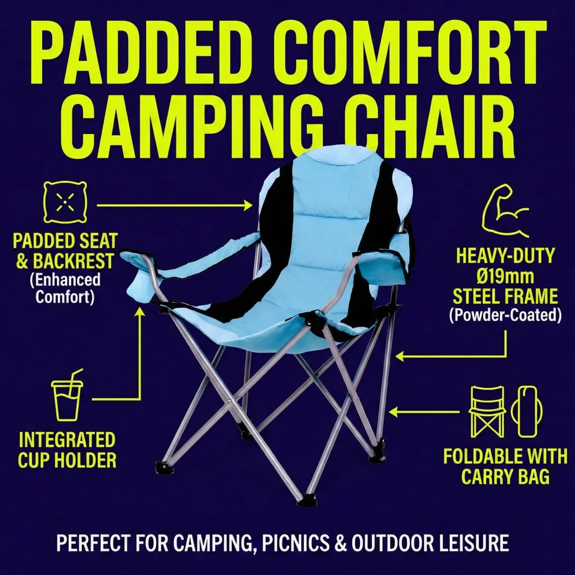 Chaise de camping haut de gamme - Confort maximal