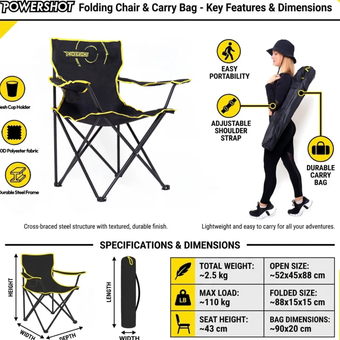 Chaise pliante avec sac de transport