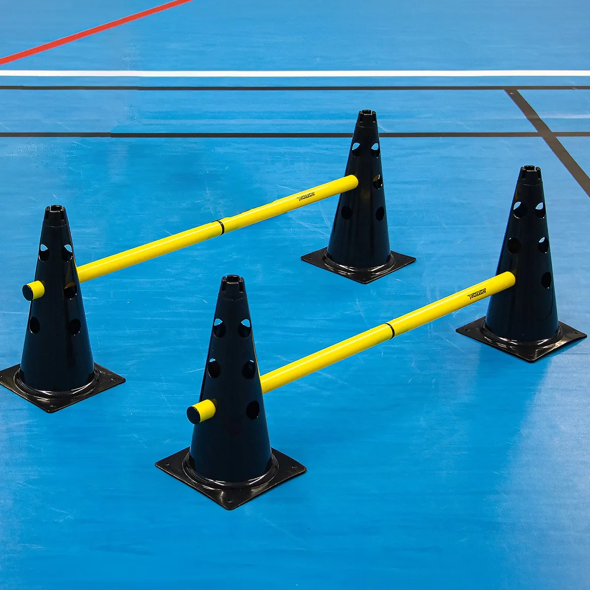 Cônes d’agilité avec barres - Lot de 4
