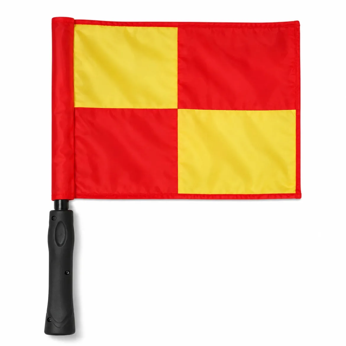 Drapeau d’arbitre de football professionnel – rouge et jaune haute visibilité