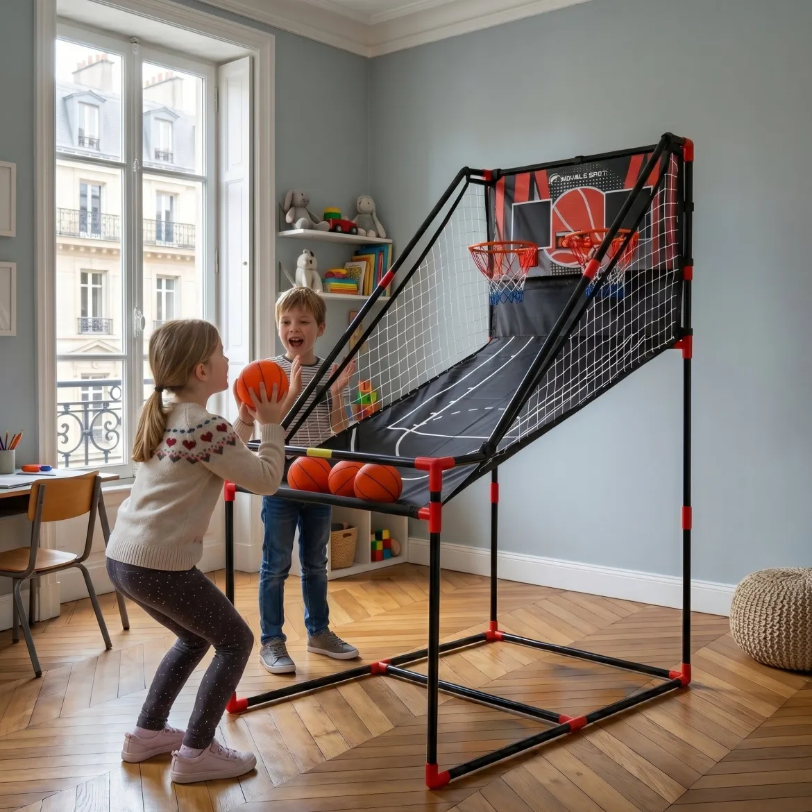 Jeu d'arcade de basketball à double panier