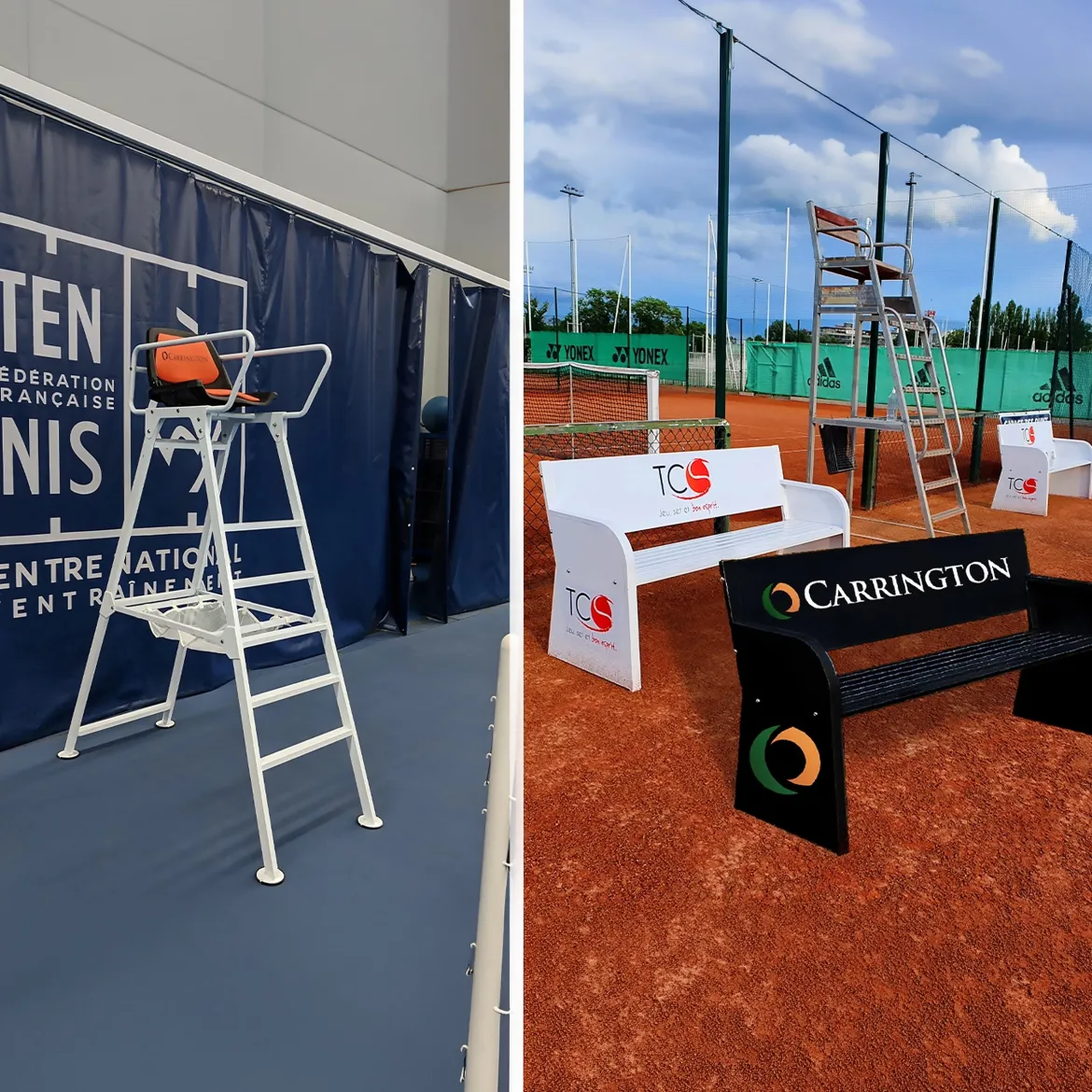 Kit Bancs et Chaise pour court de Tennis - Carrington