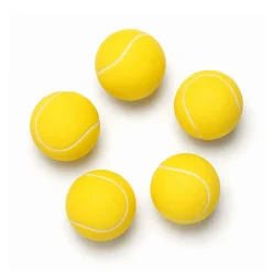Lot de 5 balles de tennis en mousse - 6.3 cm