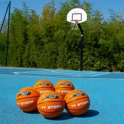 Lot de 5 ballons de basket Storm T7 - Pompe et sac de rangement OFFERTS