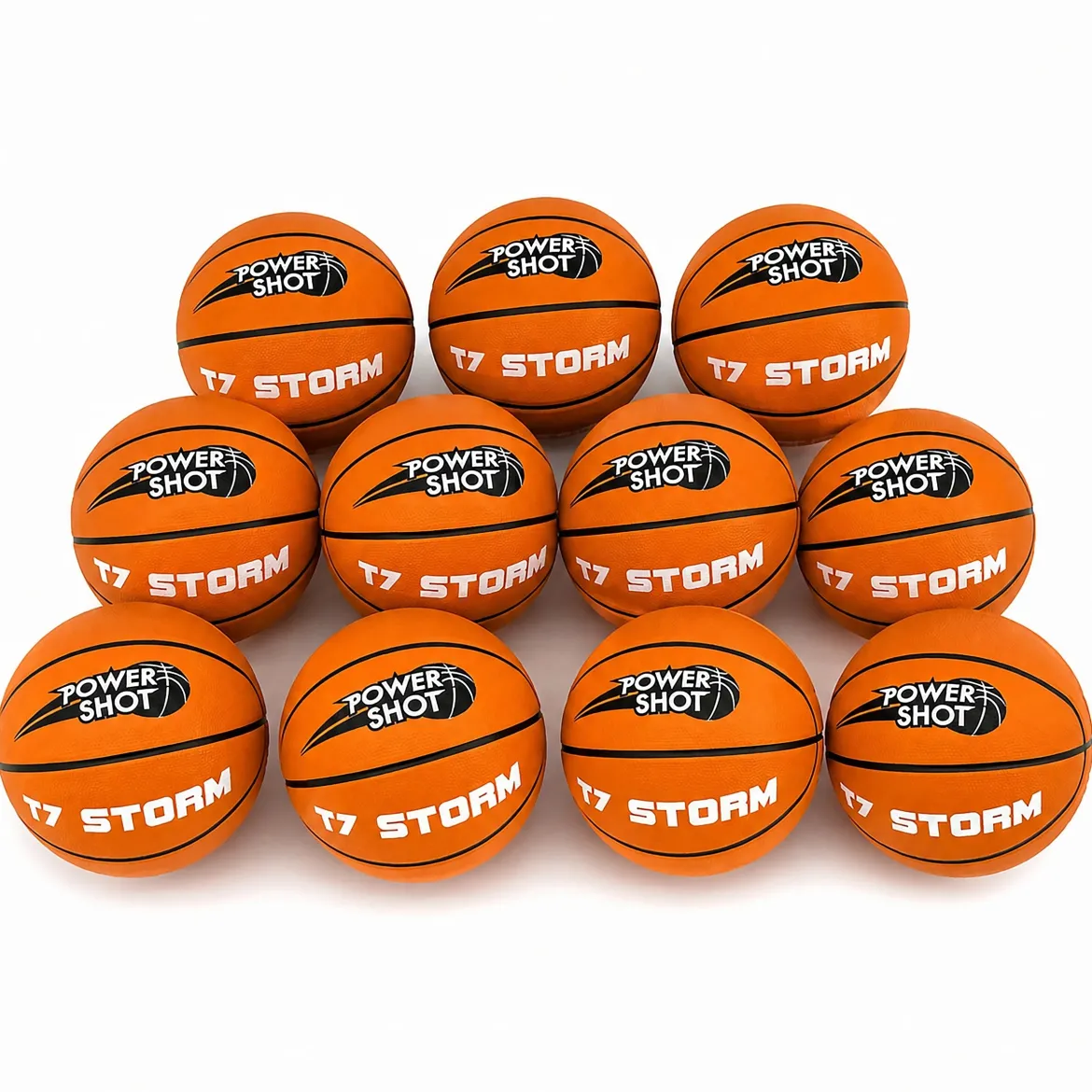 Lot de 10 ballons de basket Storm T7 - Pompe et sac de rangement OFFERTS