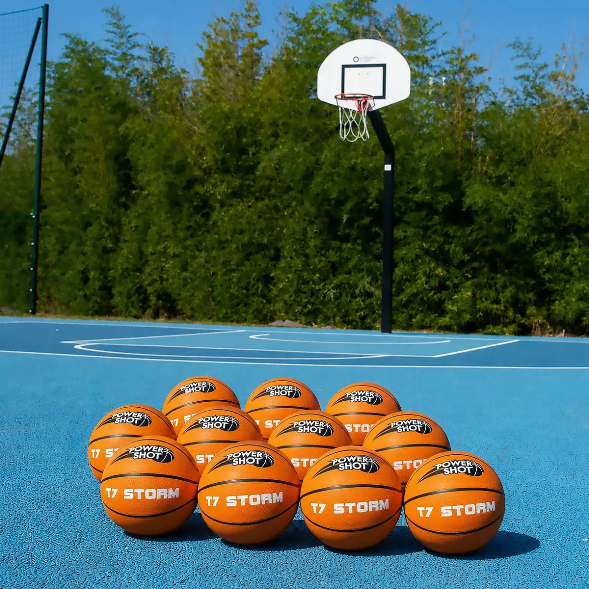 Lot de 10 ballons de basket Storm T7 - Pompe et sac de rangement OFFERTS