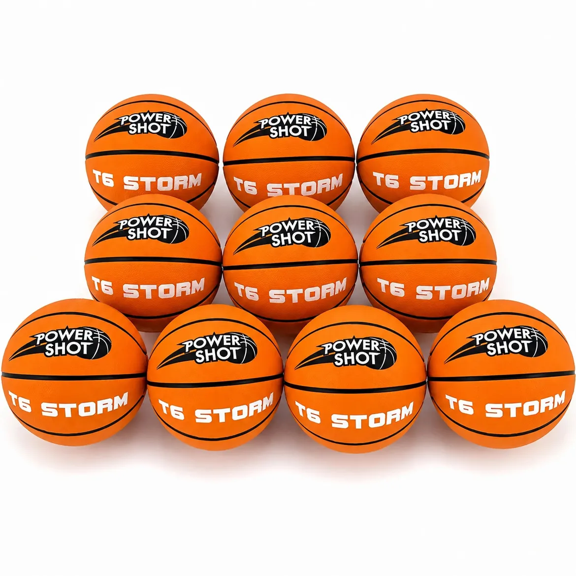 Lot de 10 ballons de basket Storm T6 - Pompe et sac de rangement OFFERTS