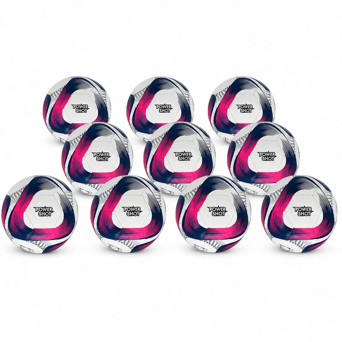 Lot de 10 ballons Powershot Taille 5 - Pompe et sac de rangement OFFERTS