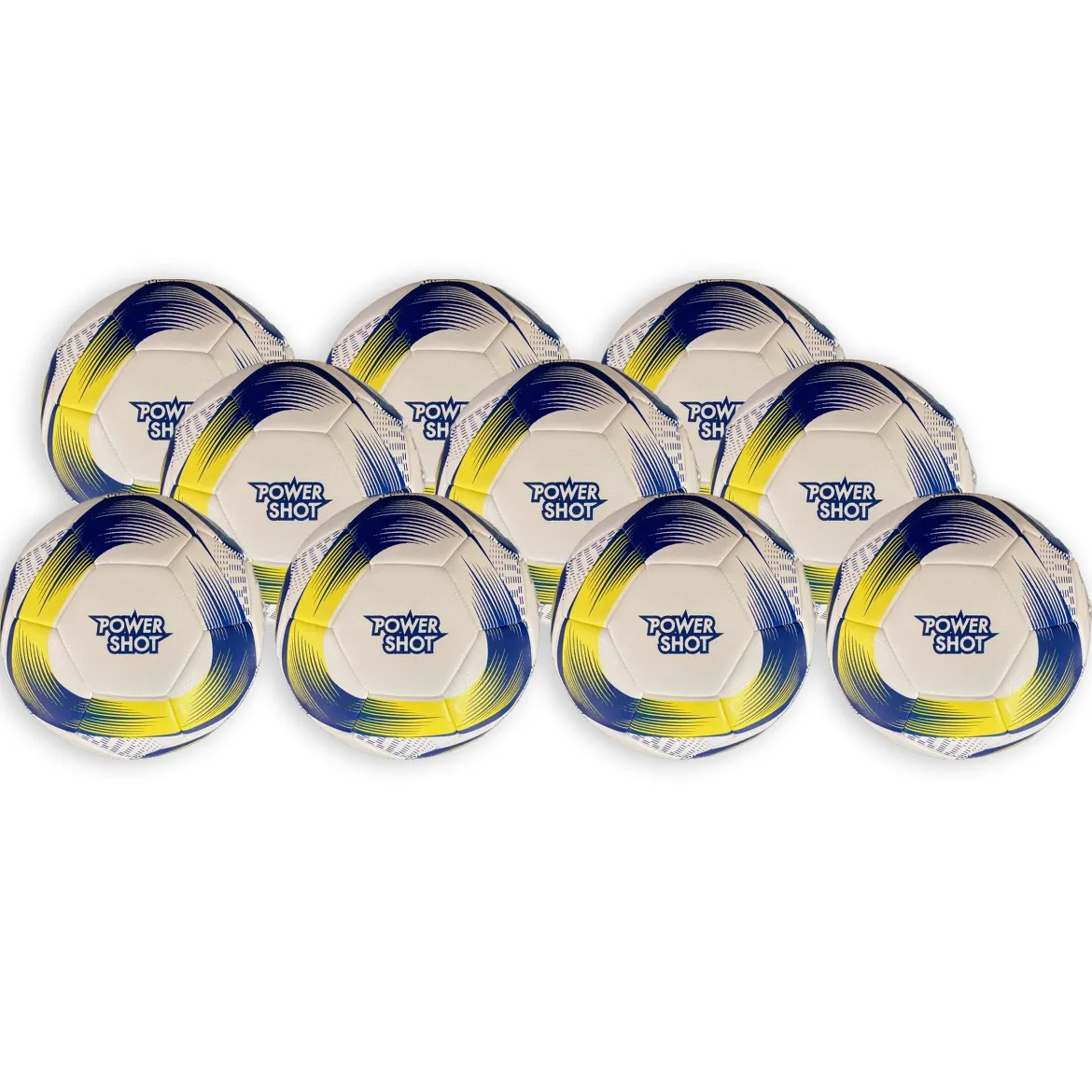 Lot de 10 ballons Powershot Taille 4 - Pompe et sac de rangement OFFERTS