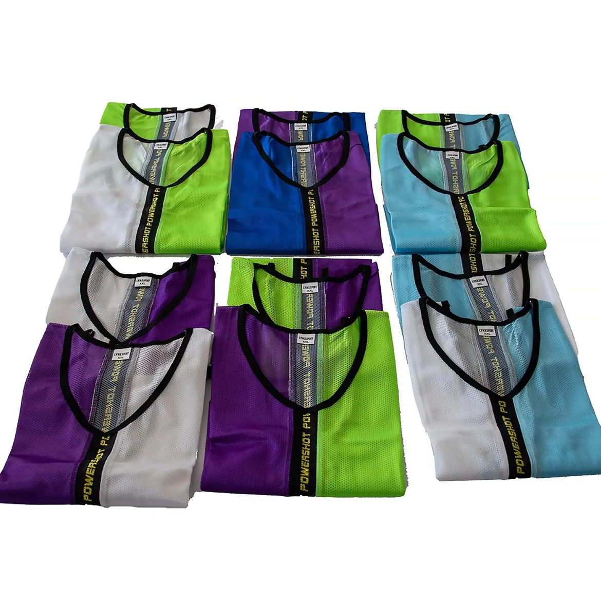 Lot de 12 chasubles bicolores POWERSHOT - Taille Enfant