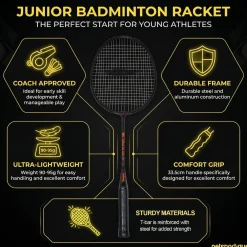 Lot de 10 raquettes de badminton junior - Idéales pour progresser