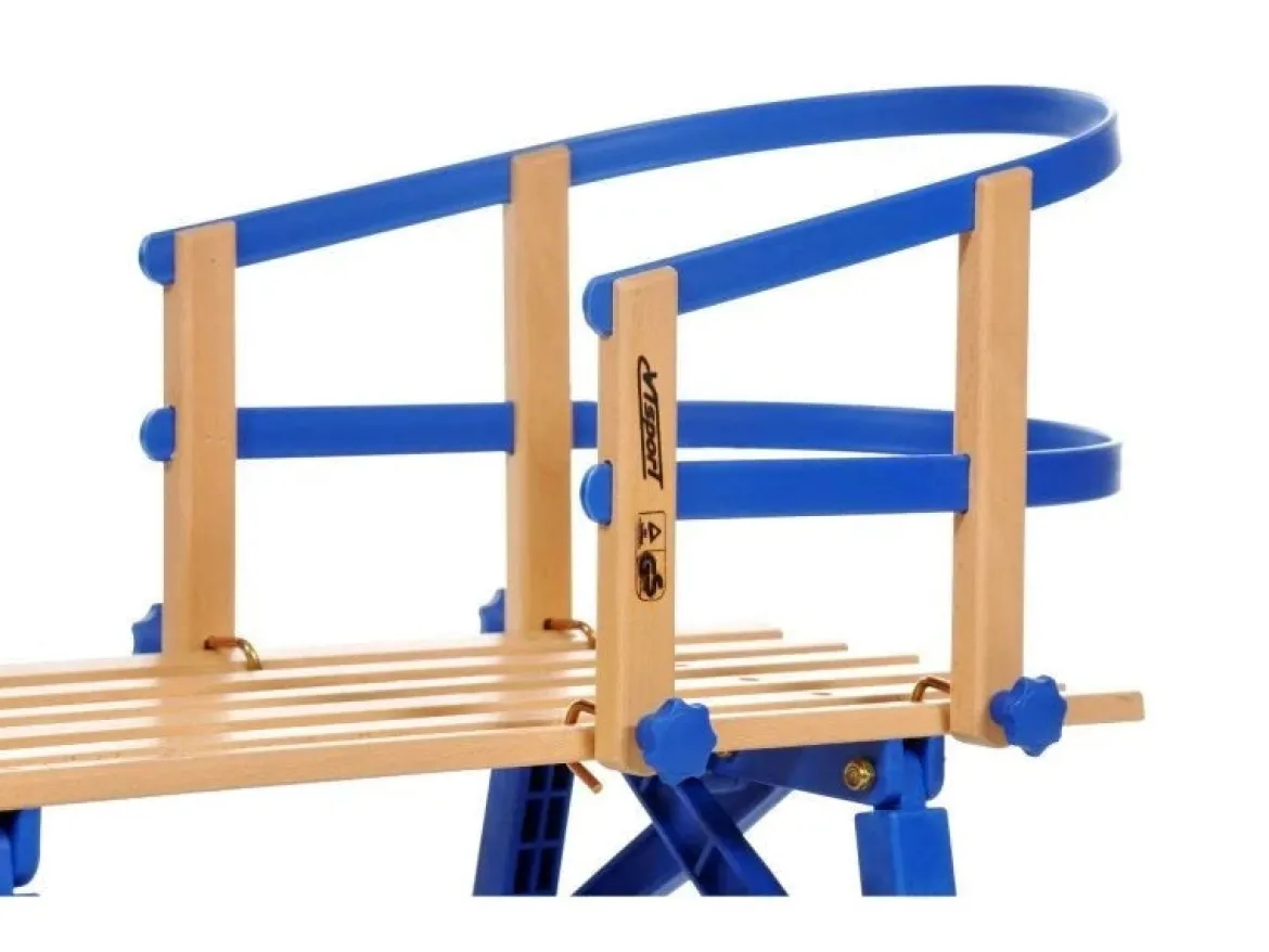 Luge en bois - Folding Davos Blue 100cm - Avec Backseat