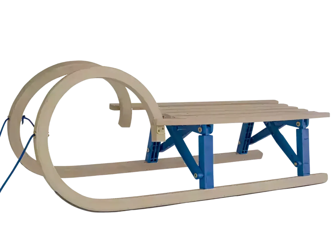 Luge escargot en bois pliable avec siège - 100cm