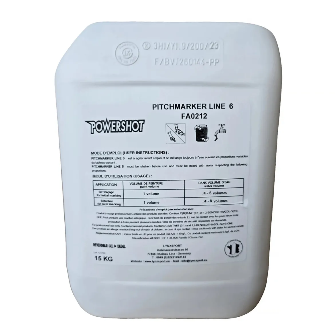 Peinture de traçage de terrain blanc
