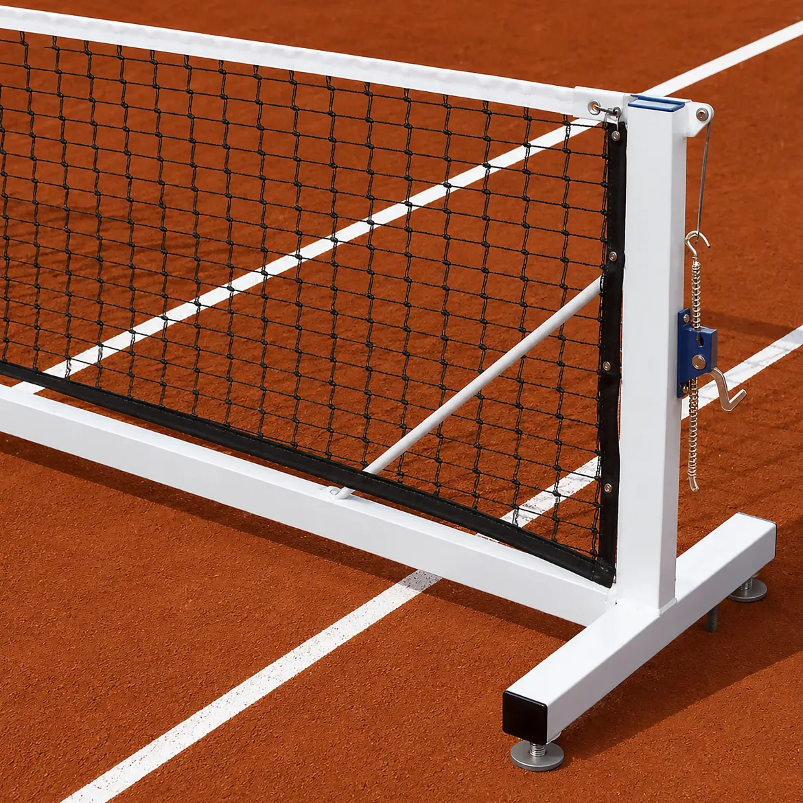 Poteau de tennis intégral transportable en acier galvanisé