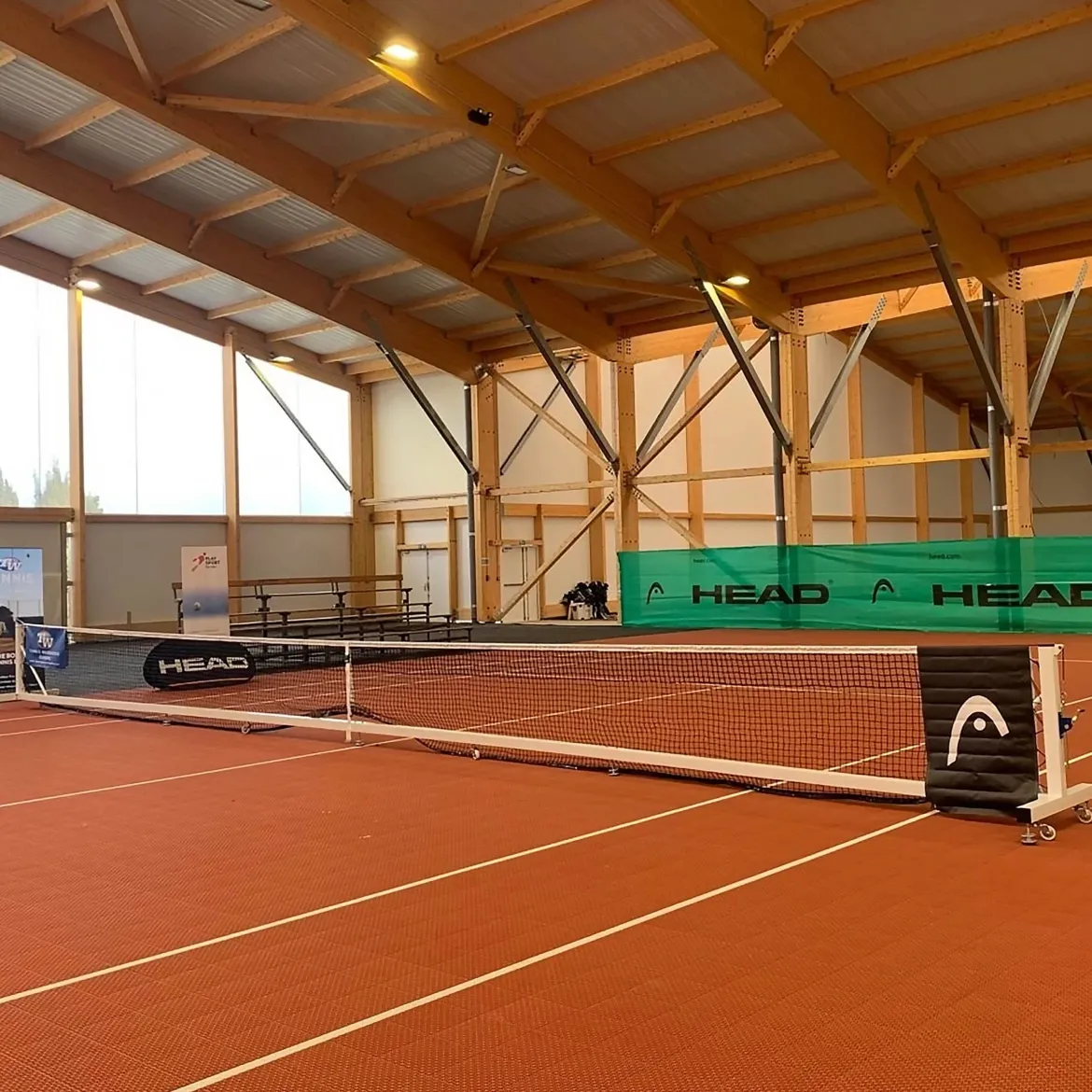 Poteau de tennis intégral transportable en acier galvanisé