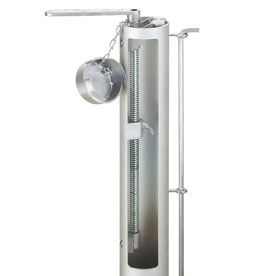 Poteaux de tennis ronds amovibles - aluminium avec fourreaux