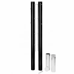 Poteaux de tennis ronds amovibles - aluminium avec fourreaux
