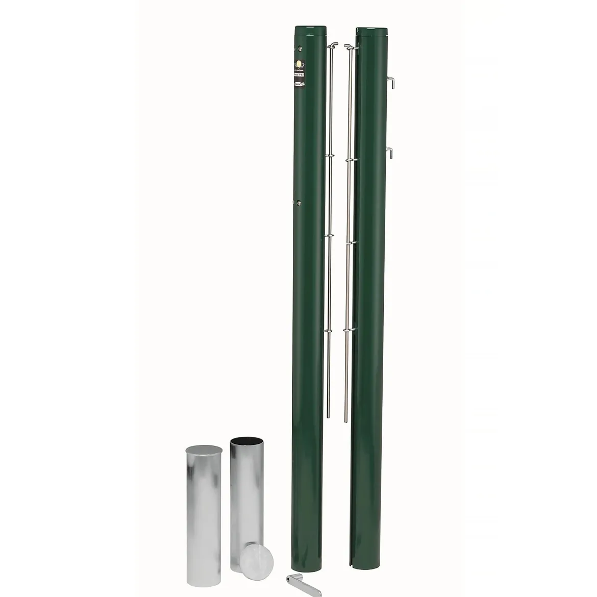 Poteaux de tennis ronds amovibles - aluminium avec fourreaux