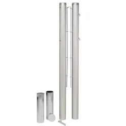 Poteaux de tennis ronds amovibles - aluminium avec fourreaux