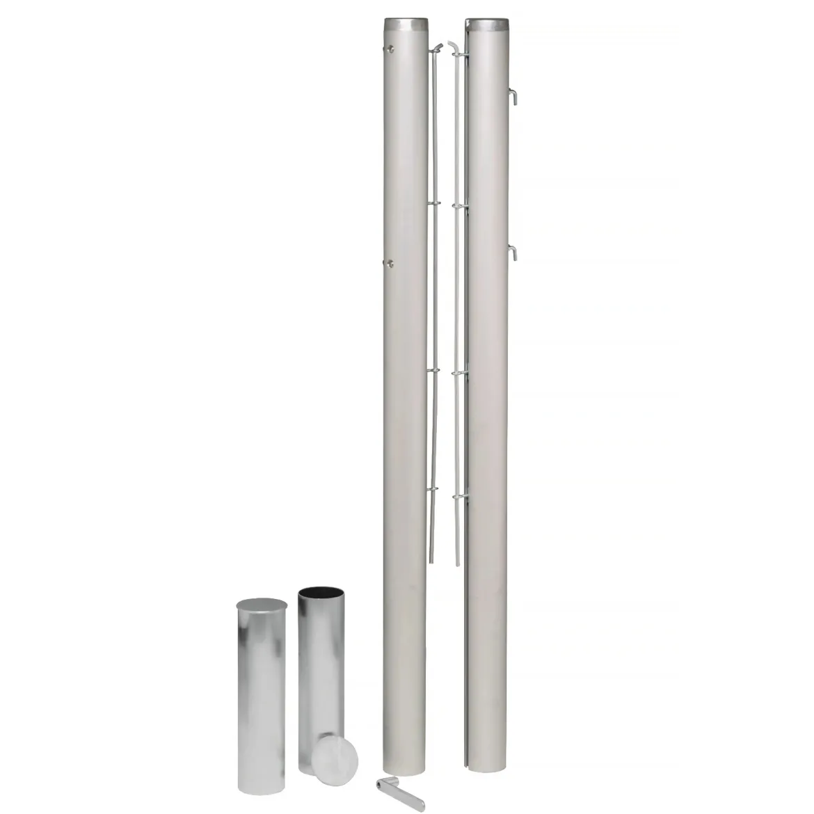 Poteaux de tennis ronds amovibles - aluminium avec fourreaux
