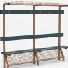 6-Seater Sports Facility Bench with wire - 10 x 2,5 x 1,6 x 192,2 cm