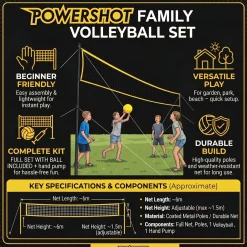 Set Volleyball 6m - Avec poteaux, filet, balle et pompe